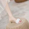 2025 summer new cool slippers femininity fashion outer wear low heel skirt one word slippers versatile fairy sandals