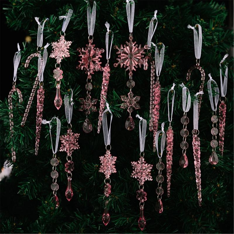 20 шт. Прозрачные ударопрочные сосульки Рождественские украшения Прочные портативные подвесные украшения для елки двери шторы Праздничное украшение