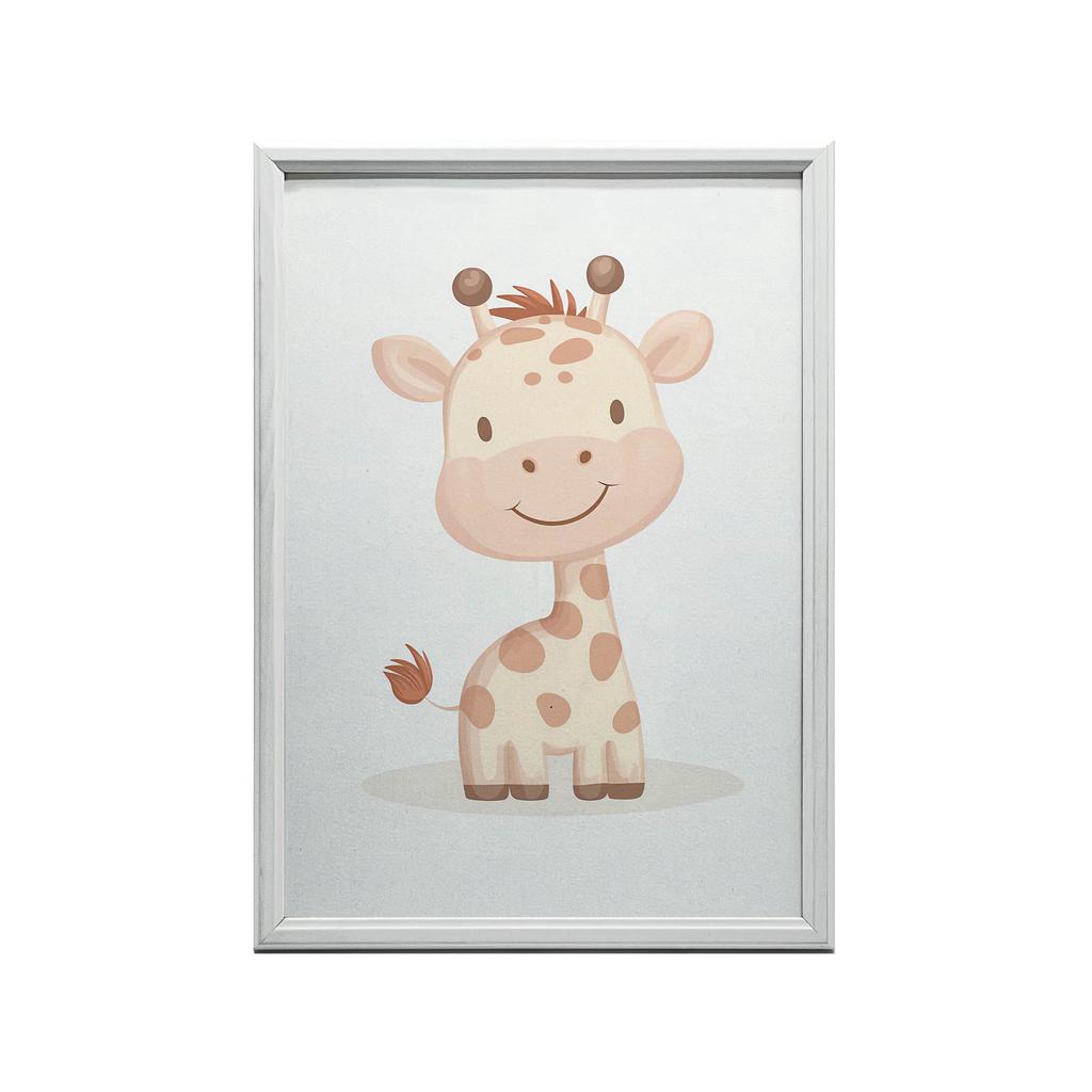 Uśmiechnięta Żyrafa - Plakat Dla Dzieci Uśmiechnięta Żyrafa - Plakat Dla Dzieci, 40X50 Cm, Rama Aluminiowa Czarna, Papier Matowy 230 Gsm
