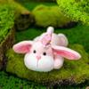Birthday Hat Cute Prone Posture Rabbit Plush Doll Toy For Decoration Desktop