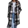 Autumn and Winter Women's Coat Plush Plaid Medium-length Coat with Pockets Coat British Style Subcoat