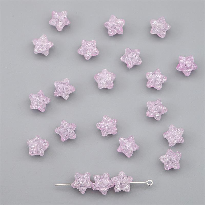 Бусины для браслетов ручной работы, цветные акриловые бусины в форме пентаграммы, потрескавшиеся бусины, свободные бусины, браслеты ручной работы своими руками, бусины из ниток, ювелирные аксессуары