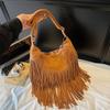 High-end Texture, Fashionable and Retro Fringed Women's Bag, A Niche Matte Hand-held Tote Bag