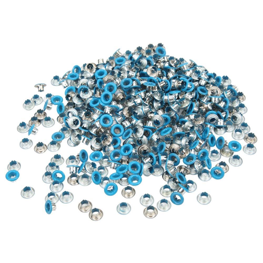 500pcs Yellow & Blue Metal Eyelets Kit 4.5mm Hole Round Grommets Set  For DIY Projects