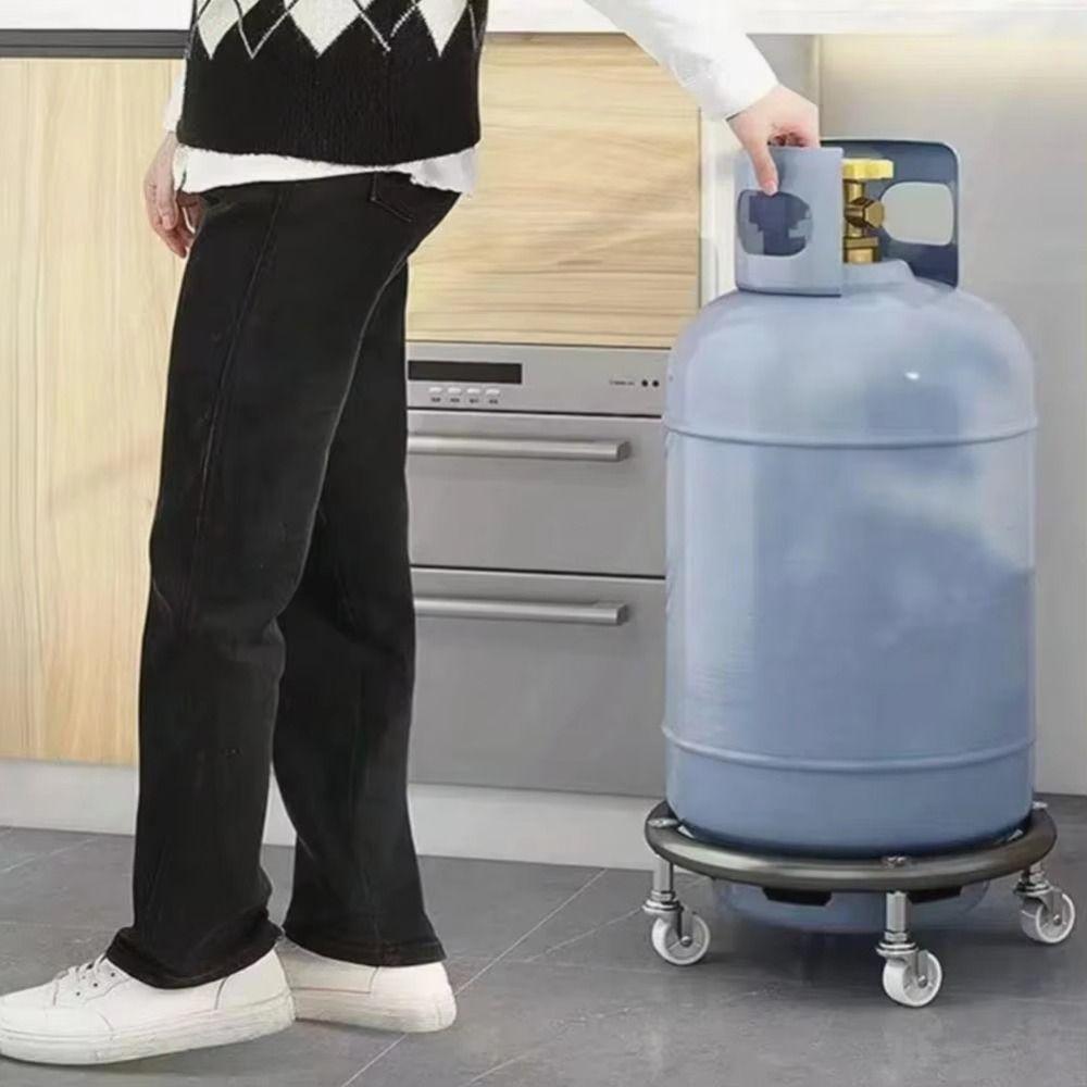 Moveable Wheels Cylinder Gas Bottle Mobile Bracket Gas Tank Bracket Outdoor Indoor