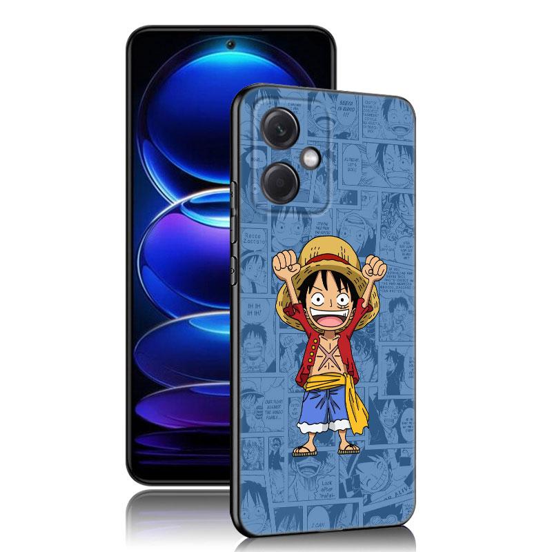 Аниме One Piece Luffy черный силиконовый чехол для телефона Xiaomi Redmi Note 10 11 11S 12 13 4G 8 9 11T Pro 5G Plus 8T 9S 10S 12S