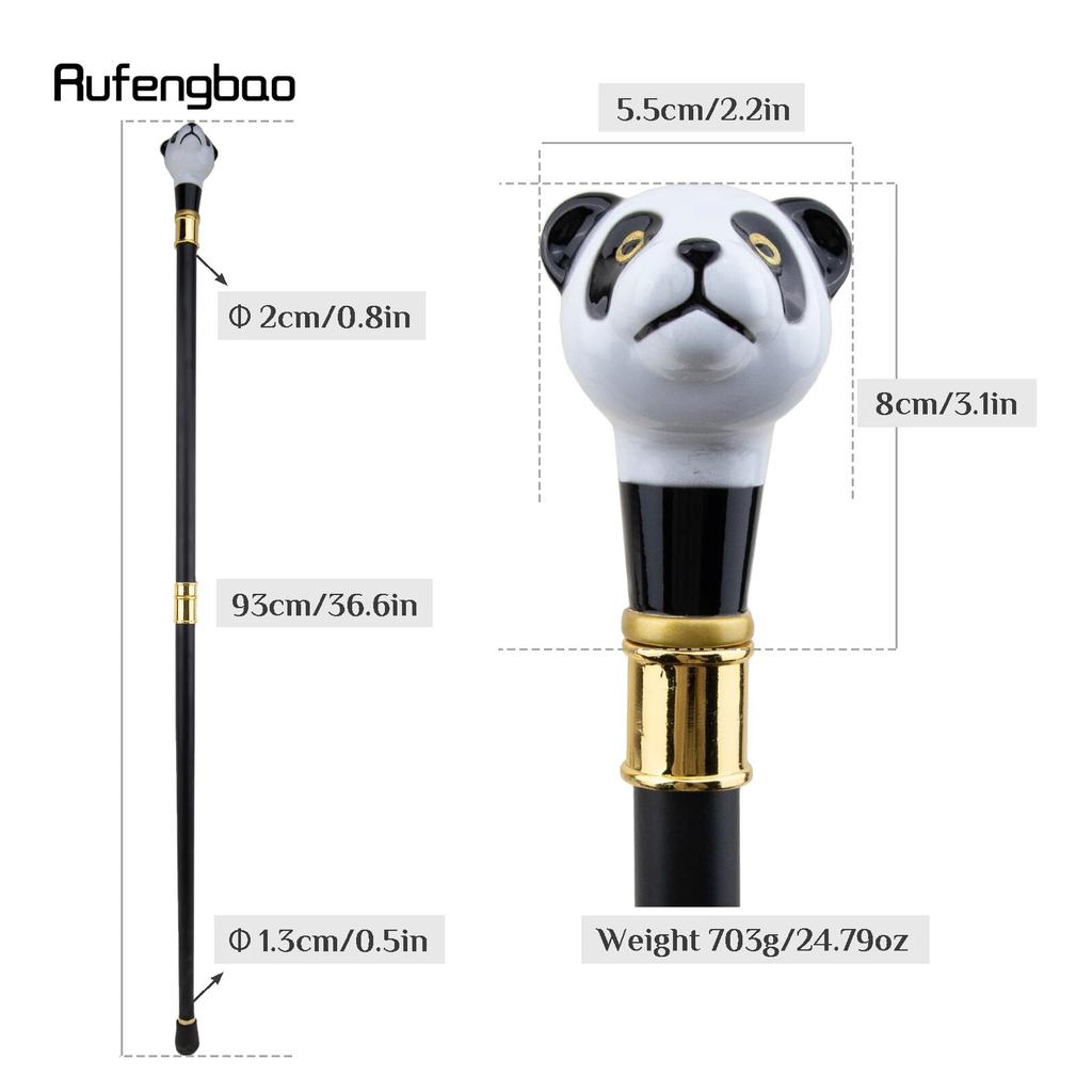 Черно-белая трость с пандой, модная декоративная трость, элегантная трость для косплея, ручка Crosier 93 см