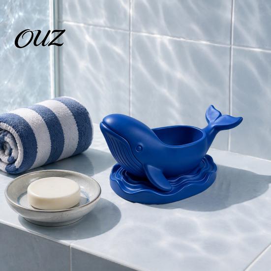 Whale Shaped Catchall Tray 3D Printed Storage Bowl, Ocean Theme Jewelry for Themed Home Decor Vanity, Multifunctional Desk Organizer Succulent
