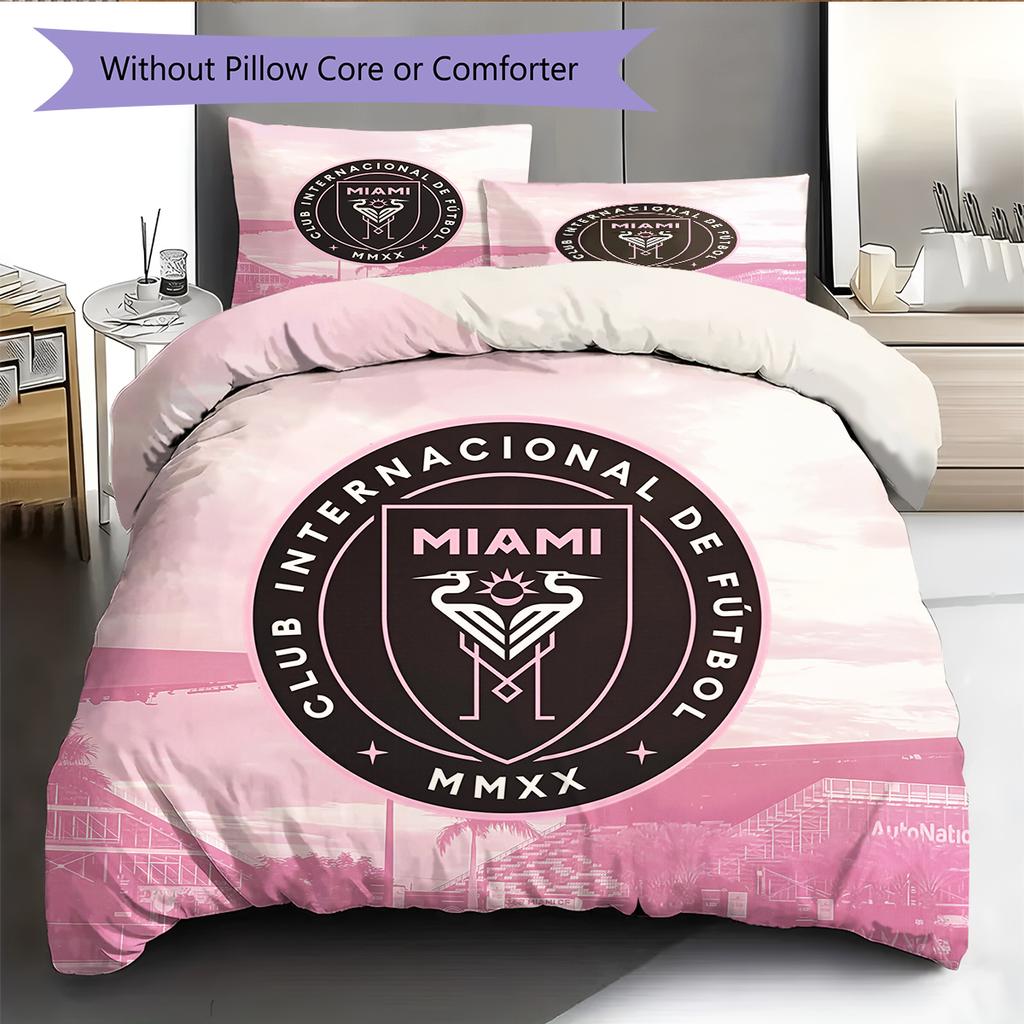 Miami CF Pattern Bedding Home Decoration Birthday & Festival Gift (1 * duvet cover + 2 * pillowcase, without core)