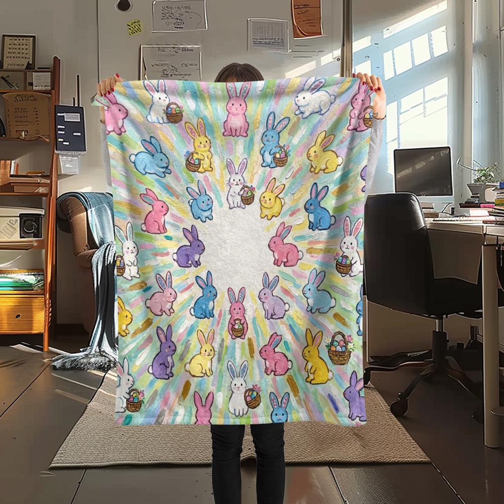 1Pc Cute Cartoon Print Flannel Blanket, High quality Comfortable for All Seasons, Home Decor, Warmth and Comfort, Perfect for Christmas Gifts W47