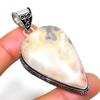 Crazy Lace Agate Gemstone 925 Silver Plated Handmade Jewelry Pendant 2.46"