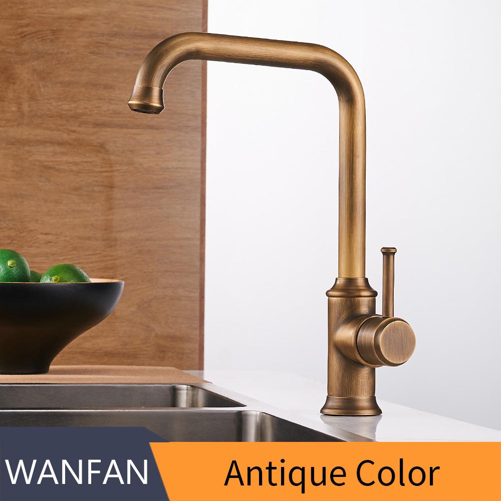 Kitchen Faucets Matte Black Color Brass Crane Kitchen Faucets Hot and Cold Water Mixer Tap Single Hole Mixer Tap WF-18059