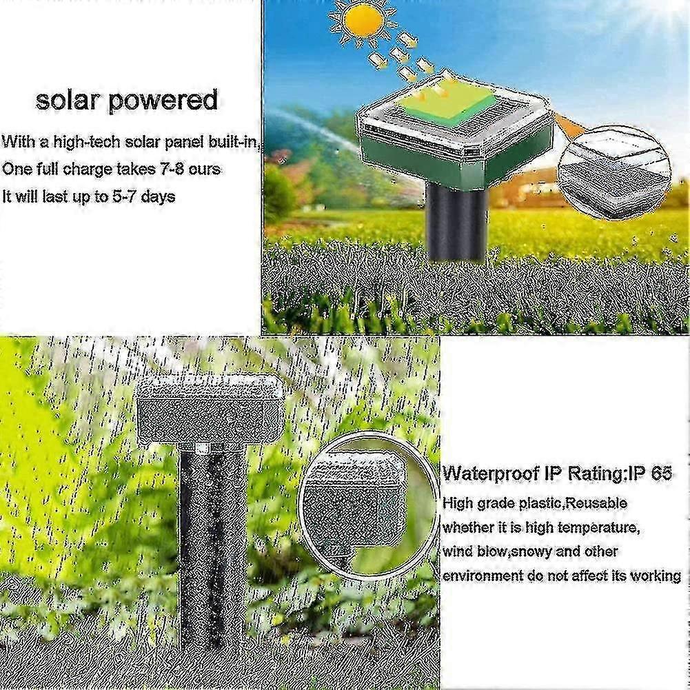 4pcs Solar Snake Repellent, Ultrasonic Outdoor Snake Repeller