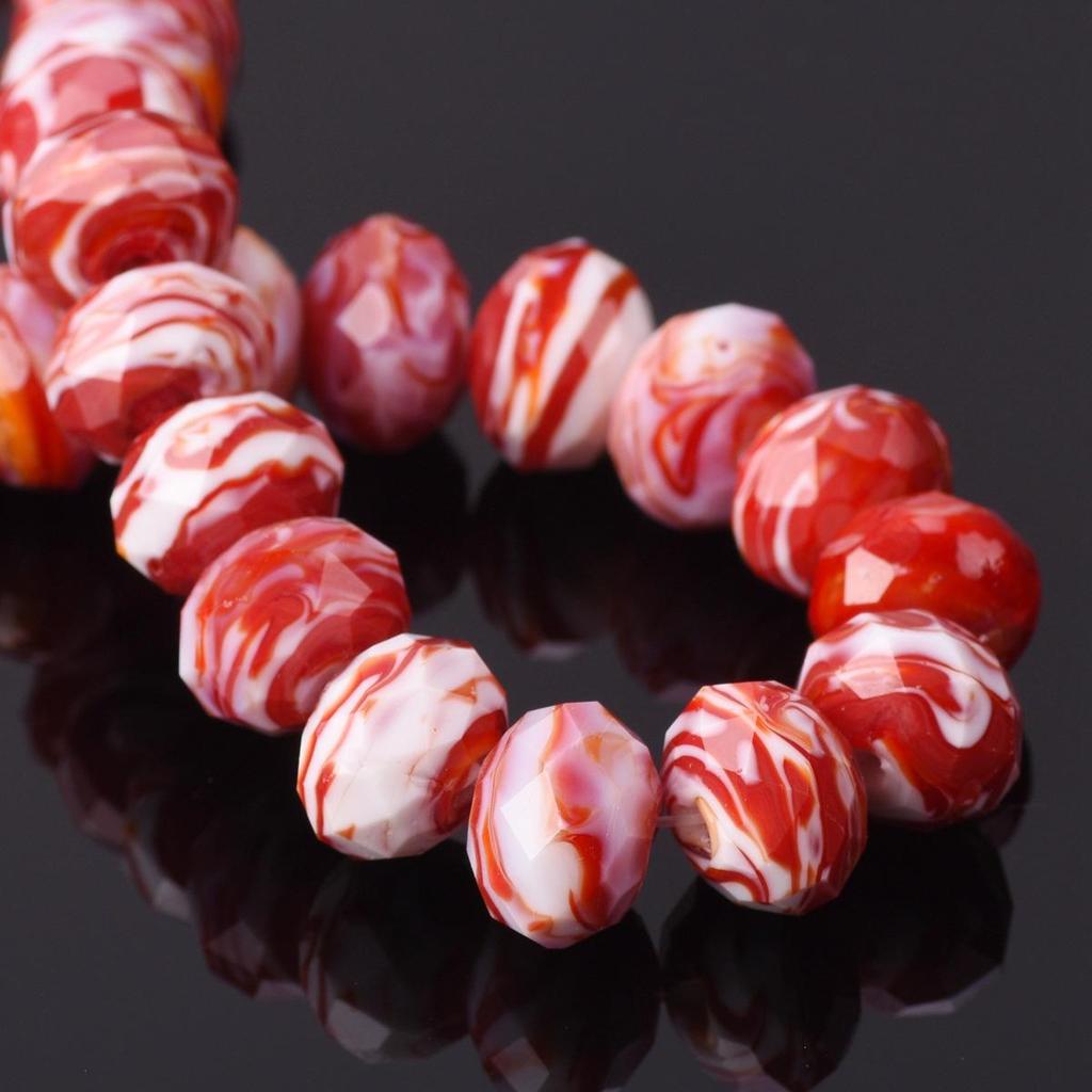 10pcs 12x8mm Rondelle Faceted Opaque Lampwork Glass Loose Spacer Beads For Jewelry Making DIY Crafts Findings