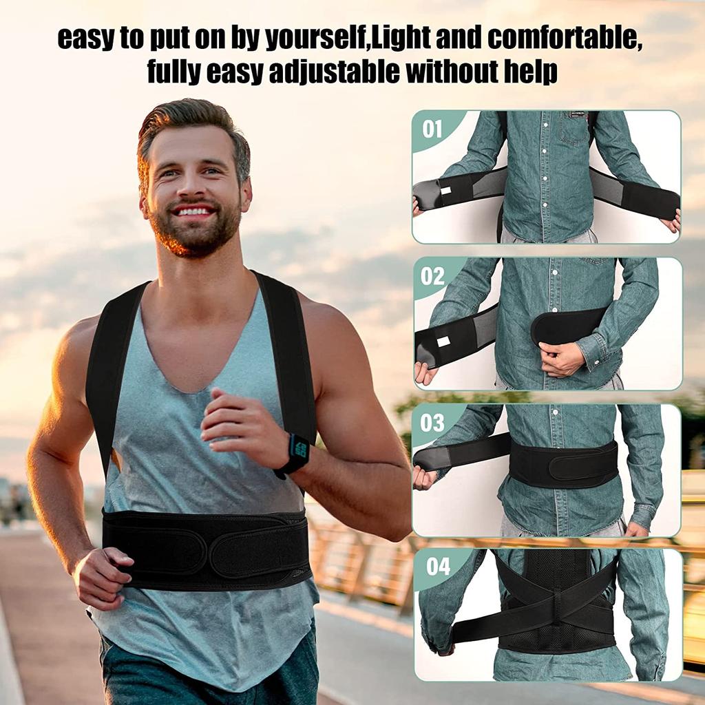 Back Brace Posture Corrector Belt Clavicle Lumbar Support Stop Slouching and Hunching Adjustable Back