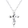 Necklace Cross Heart K10 White Gold WG Diamond [Sears] Women's 0.02ct Sp51-0006-wg