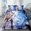 Genshin Impact Duvet Cover Set Without Sheet King Queen Double Full Twin Single Size Bed Linen Set