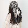 Leopard Print 90cm Square Silk Scarf Woman Satin Headband Muslim Hijabs Shawls Smooth Soft Hair Scarf Islimic Turban Bandana