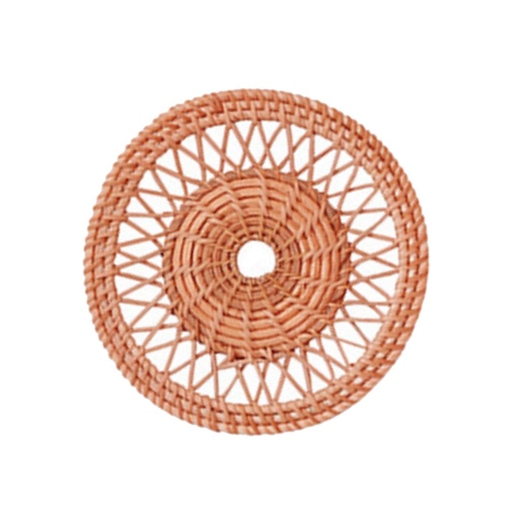 Nordic Styles Handwoven Rattan Flat Wall Basket Elegant Hanging Wall Decors Home Decoration Ornament for Modern Interior