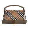 Burberry Gold Hardware Polyester Shoulder Tote Bag Women Handbags Brown 81081201