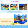 Inflatable Bouncy Castle for Children with Trampoline and Pool, Electric Pump Included 280x170x155cm, Multicolour