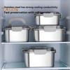 Stainless Steel Crisper Box 1200ml-3000ml Square Sealed Anti-Spill Lunch Box Refrigerator Storage Box Portable Lunch Box for Kitchen Office Camping