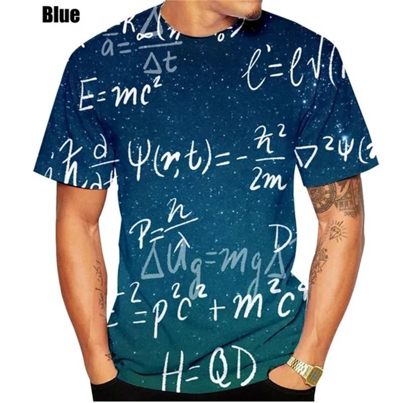 Модная креативная дизайнерская футболка с математической формулой и 3d принтом, мужские повседневные универсальные футболки больших размеров с короткими рукавами