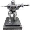 Magnetic Executive Knight Pen Holder with Silver Sword,Cool Pen Holder Home Decoration Desktop Pendant Figurine Executive Soldier Knight