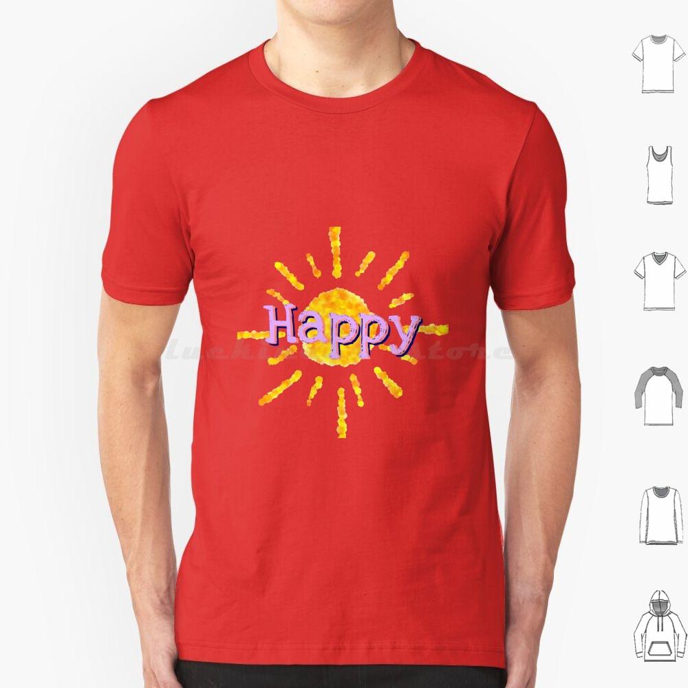 Happy T Shirt 6xl Cotton Cool Tee Happy Happiness Sun Sunshine Joy Color Colorful Beautiful
