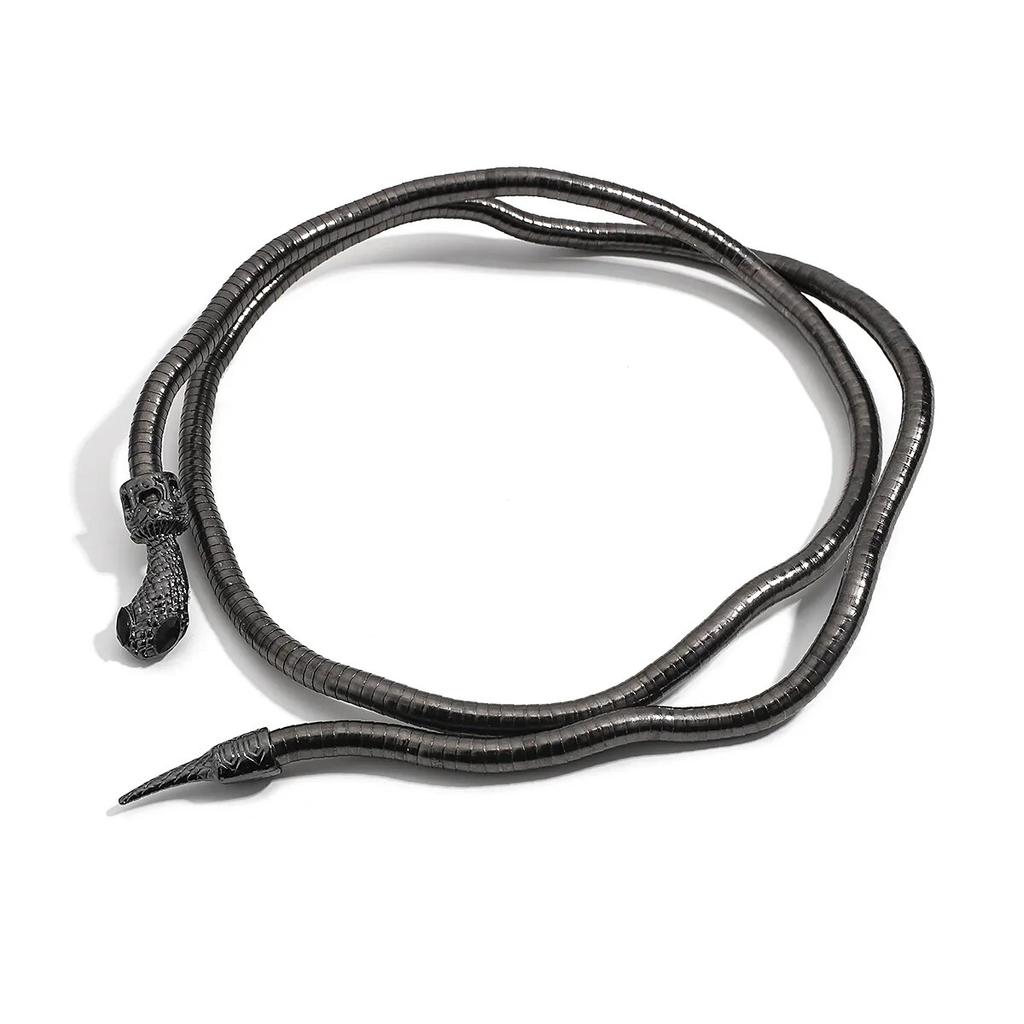 Панк-бенди, ожерелье со змеей, складной браслет для женщин и мужчин, массивные ювелирные изделия