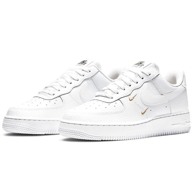 Nike Air Force 1 07 Essential White Metallic Gold Женские кроссовки Черные CT1989-100