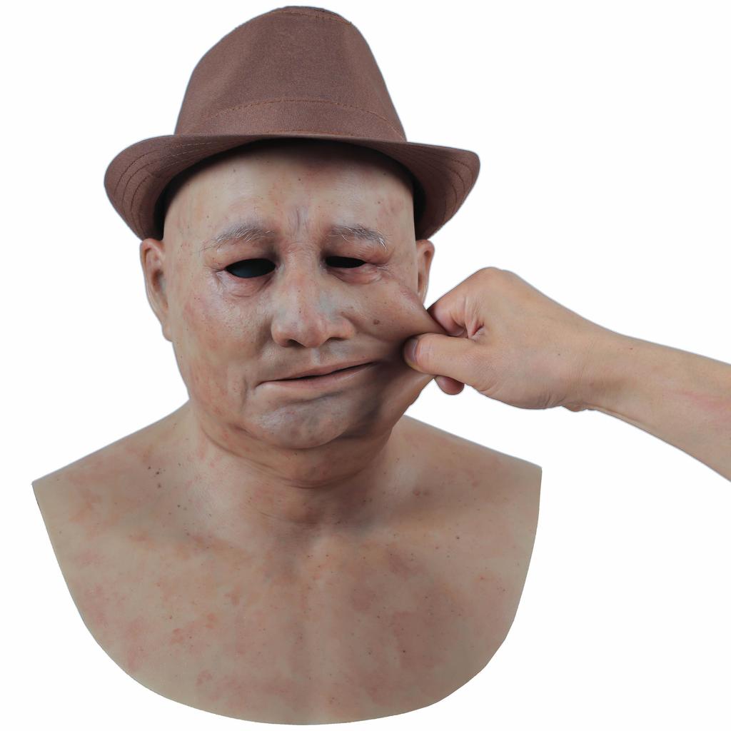 Реалистичный толстый старик Высококачественная силиконовая маска/ Мягкая кожа Силиконовая маска Силиконовая маска Реалистичная силиконовая маска KingFaceFX