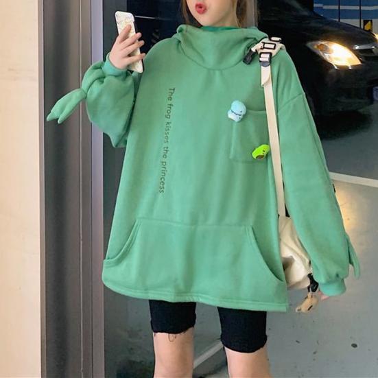 Простая унисекс толстовка в форме животного в корейском стиле с плюшевой толстовкой