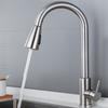 Brushed Nickel Kitchen Faucet Flexible Pull Out Nozzle Kitchen Sink Mixer Tap Stream Sprayer Head Deck Black Hot Cold Water Taps
