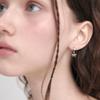 [Rosemont] Silver Ribbon One-Touch Earrings Ra24C52T