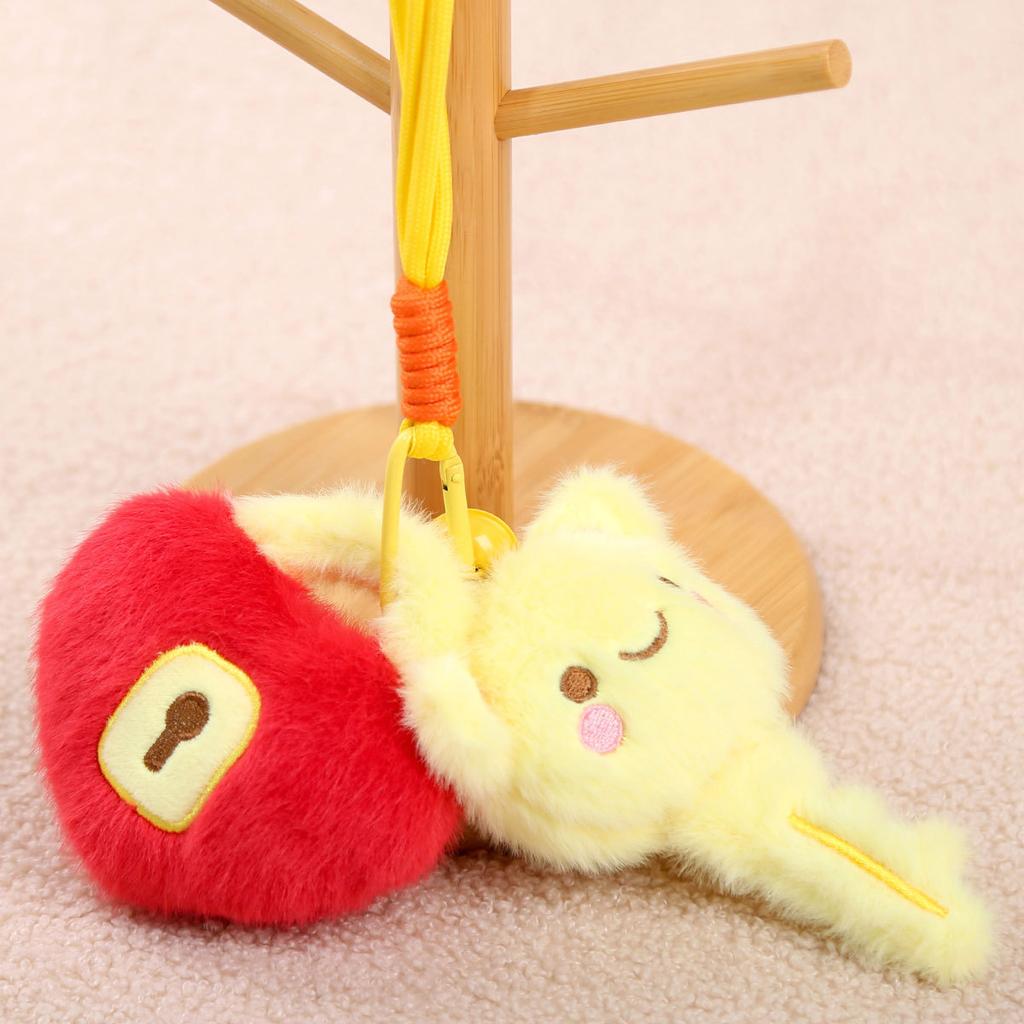 Key love lock doll pendant keychain plush toy gift girls bag pendant doll