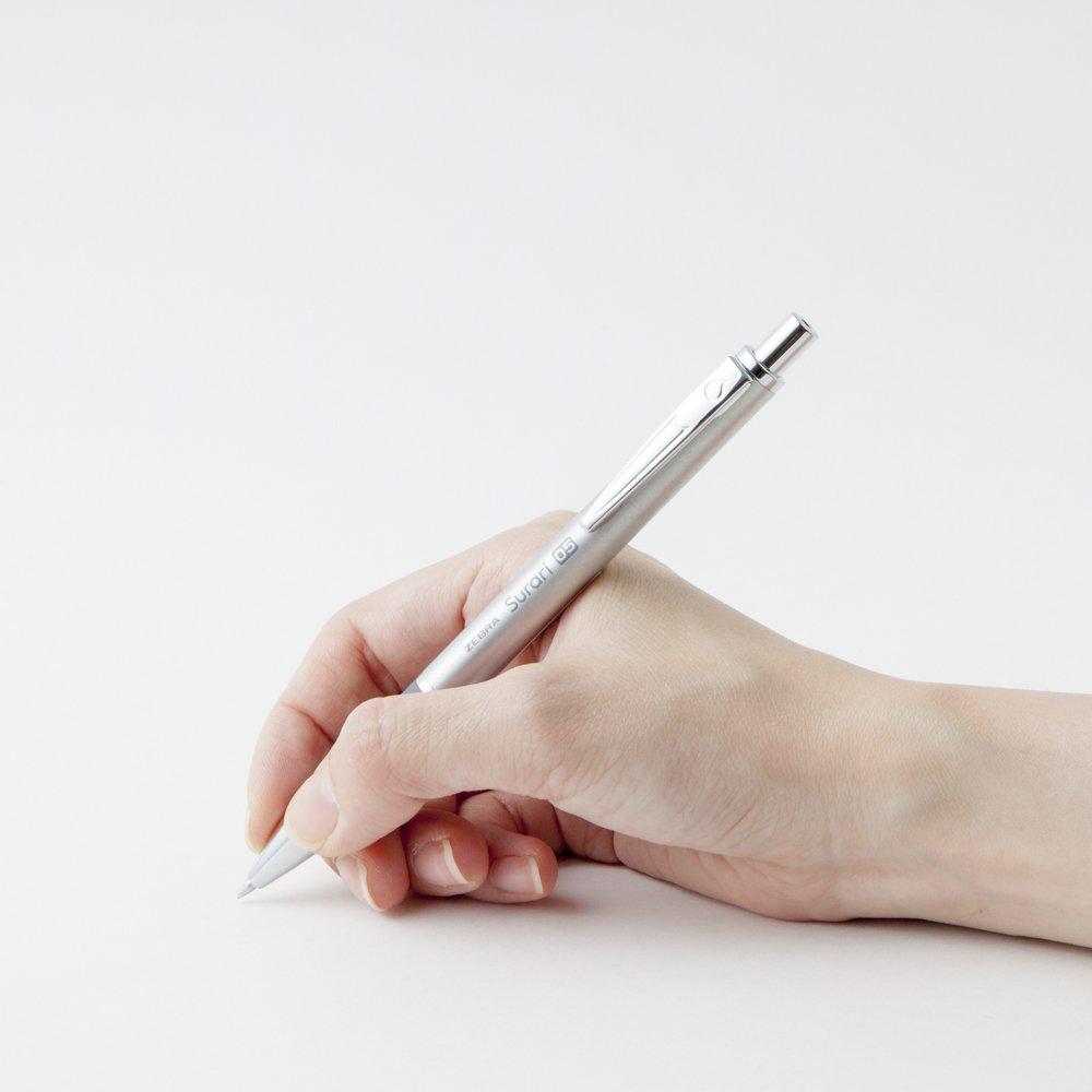 Zebra Слизь 300 Шариковая ручка 10 Масляная ручка, 0,5 мм, Серебристый, Ручки, B-BAS38-S