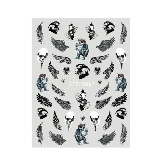 1 Sheet Nail Wing 5D Eye Halloween Dark Devil's Stickers Sky Safe Stunning Nail