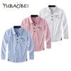 Boys Shirt Spring Autumn Kids Solid Color Cotton Long-Sleeved Blouse Teen Children's Clothing