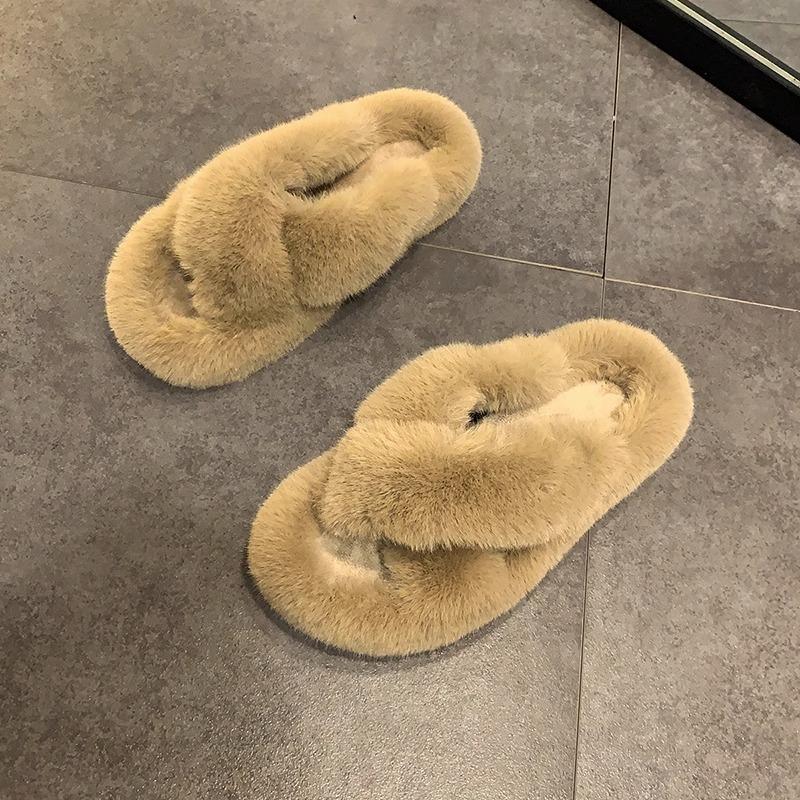 Тапочки Mao Mao женская уличная обувь 2025 новая осень и зима корейская версия толстая подошва увеличение высоты маленькие домашние плюшевые хлопковые тапочки