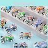 Simulation Mini Inertial Transparent Double Layer Graffiti Car Children Toy For Toddler Play