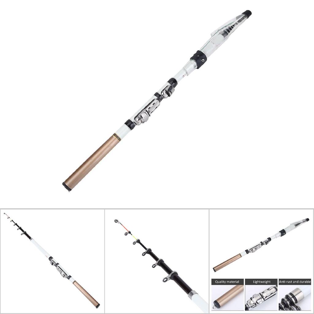 Портативная телескопическая удочка для спиннинга, удочка из углеродного волокна (2.1m)