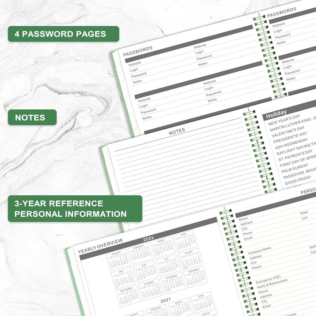 2026 Monthly Planner - 2026 Planner/Calendar, Jan 2026 - DEC 2026, 9" x 11", Thick Paper, Twin-Wire Binding, Monthly Planner with Tabs & Pocket &
