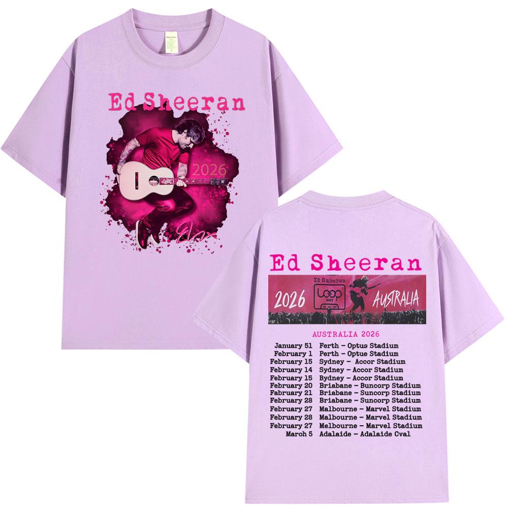 Ed Sheeran Loop Tour Concert 2026 Merch Tshirts Fans Gifts Unisex Women Clothing Fashion 100 Cotton Oversized T Shirts Streetwear