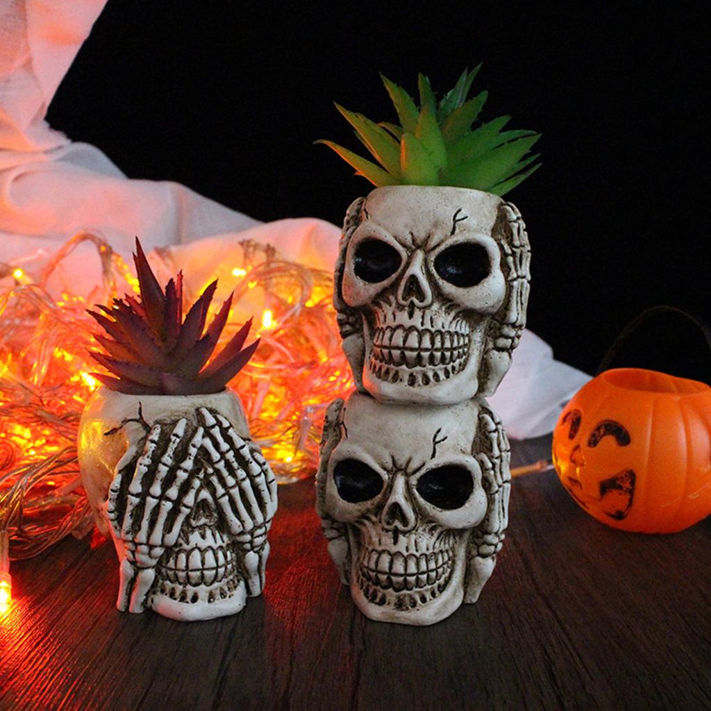 Форма для бетонного цветочного горшка в форме черепа, форма для держателя ручки, контейнер для цемента, силиконовая форма, сочная кашпо, форма для бетонной вазы