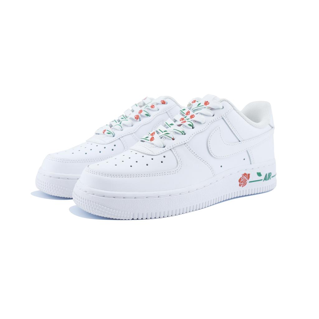 Nike Air Force 1 Floral Slip Resistant Abrasion Resistant Low top Skateboard Shoes Unisex White CW2288-111(Team448-)