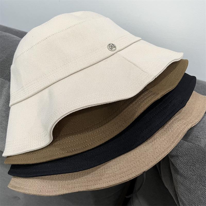 Панама рыбака Детская весенне-осенняя дорожная темпераментная солнцезащитная шляпа Однотонная M стандартная универсальная повседневная шляпа-ведро ветрозащитная