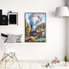 Huacan DIY 5D Full Round Diamond Painting Train Embroidery Cross Craft Stitch Home Decor