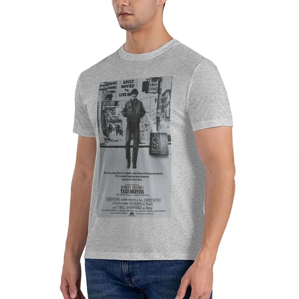 Мужские футболки Постер Таксист Юмористические футболки из чистого хлопка С коротким рукавом Футболки Роберта Де Ниро Топы с круглым вырезом Оригинальные