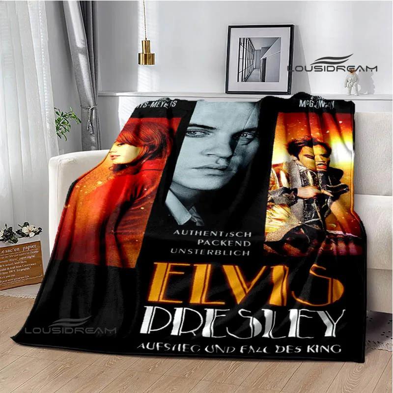 E-Elvis-Presley Retro print blanket blankets for beds Picnic blankets Flange blanket Soft and comfortable blanket birthday gift